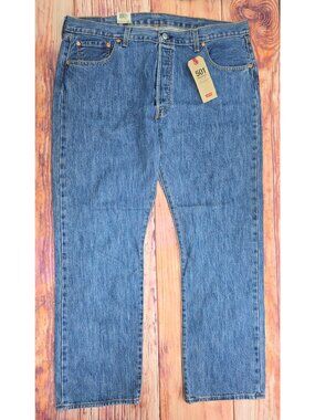 Levis 501 Original Fit Mens Button Fly Straight Jeans 42X32